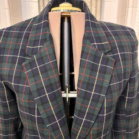 White Stag. Size 14. Wool Poly. Navy Green Tartan Plaid. Lined. L - Picture 4 of 5
